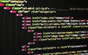 Fondo difuminado de un editor con HTML